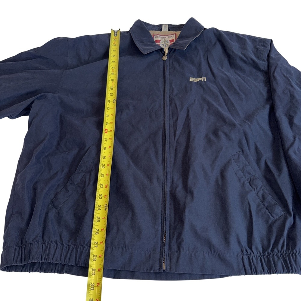 ESPN Destinations Jacket Full-Zip Logo Blue Men's Size XXL VTG - Picture 4 of 9